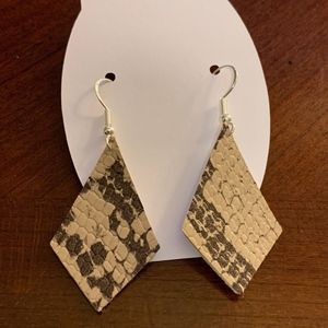 faux leather earrings with 925 silver